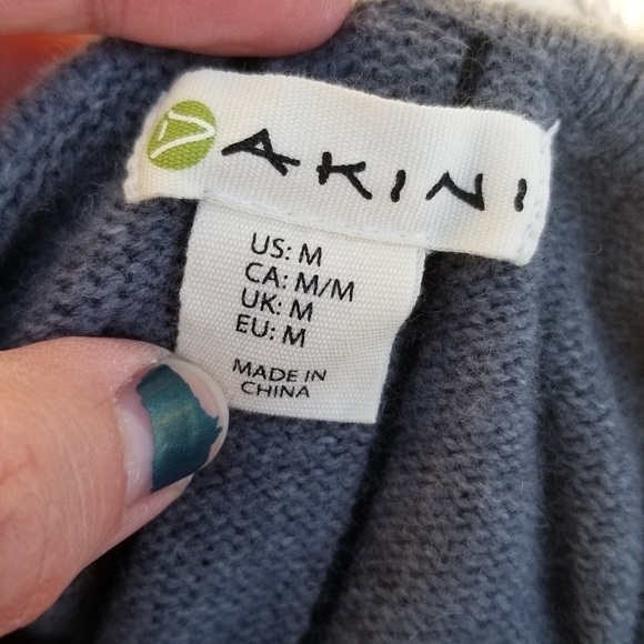 dakini gray and black turtleneck relaxed fit sweater wool blend medium - Picture 4 of 4